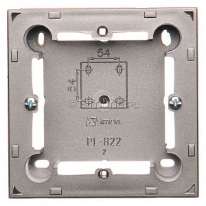 Puszka instalacyjna pojedyncza naścienna płytka Inox Met. Simon Basic - Widok z przodu