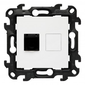 N61.01/11 Gniazdo komputerowe pojedyncze RJ45 kat. 6 Biały Simon 24 - Widok z przodu