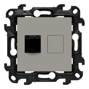 N61E.01/42 Gniazdo komputerowe pojedyncze RJ45 kat. 6 ekranowane Kaszmirowy Simon 24 - Widok z przodu