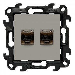 N62.01/42 Gniazdo komputerowe podwójne RJ45 kat. 6 Kaszmirowy Simon 24 - Widok z przodu