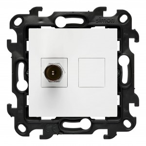 NAK1.01/11 Gniazdo antenowe TV pojedyncze Biały Simon 24 - Widok z przodu