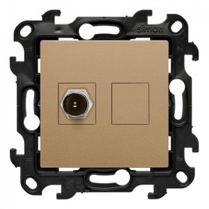 NAK1.01/34 Gniazdo antenowe TV pojedyncze Szampański Mat Simon 24 - Widok z przodu