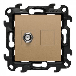 NASF1.01/34 Gniazdo antenowe SAT pojedyncze Szampański Mat Simon 24 - Widok z przodu