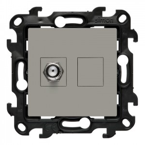 NASF1.01/42 Gniazdo antenowe SAT pojedyncze Kaszmirowy Simon 24 - Widok z przodu