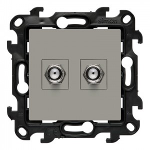 NASF2.01/42 Gniazdo antenowe SAT podwójne Kaszmirowy Simon 24 - Widok z przodu