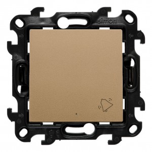 ND1L.01/34 Przycisk zwierny dzwonek z podświetleniem LED 10A Szampański Mat Simon 24 - Widok z przodu