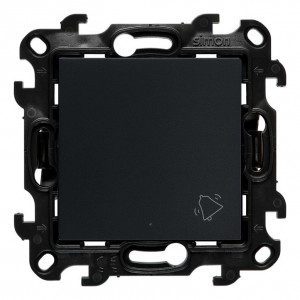 ND1L.01/38 Przycisk zwierny dzwonek z podświetleniem LED 10A Grafitowy Mat Simon 24 - Widok z przodu