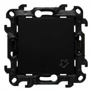 ND1L.01/49 Przycisk zwierny dzwonek z podświetleniem LED 10A Czarny Mat Simon 24 - Widok z przodu