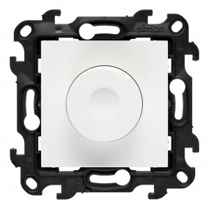 NES9LA.01/11 Ściemniacz naciskowo-obrotowy do LED 2-450W Biały Simon 24 - Widok z przodu