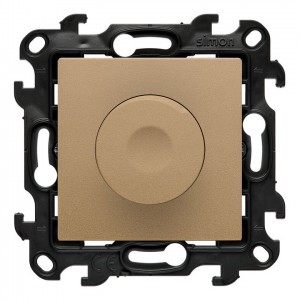 NES9LA.01/34 Ściemniacz naciskowo-obrotowy do LED 2-450W Szampański Mat Simon 24 - Widok z przodu