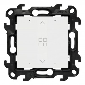 NEZ1G.01/11 Centralny/Grupowy elektroniczny sterownik roletowy 4-funkcyjny z podświetleniem stanu pracy typu LED Biały Simon 24 - Widok z przodu