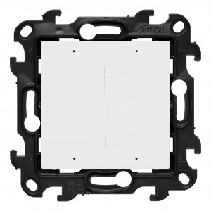 NEZ2.01/11 Łącznik/Przycisk roletowy podwójny elektroniczny 230V Biały Simon 24 - Widok z przodu