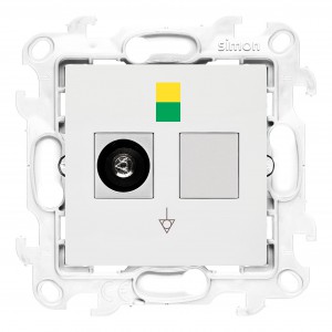 NGEK1.01/11 Gniazdo ekwipotencjalne pojedyncze Biały Simon 24 - Widok z przodu