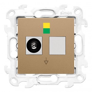 NGEK1.01/34 Gniazdo ekwipotencjalne pojedyncze Szampański Mat Simon 24 - Widok z przodu