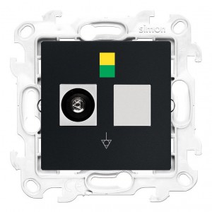 NGEK1.01/38 Gniazdo ekwipotencjalne pojedyncze Grafitowy Mat Simon 24 - Widok z przodu