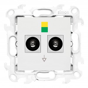 NGEK2.01/11 Gniazdo ekwipotencjalne podwójne Biały Simon 24 - Widok z przodu