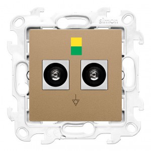 NGEK2.01/34 Gniazdo ekwipotencjalne podwójne Szampański Mat Simon 24 - Widok z przodu