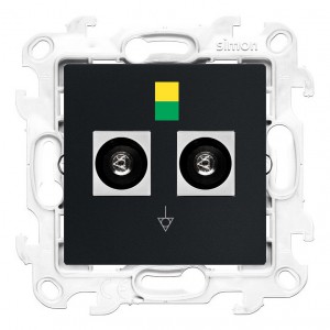 NGEK2.01/38 Gniazdo ekwipotencjalne podwójne Grafitowy Mat Simon 24 - Widok z przodu