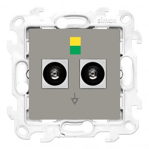 NGEK2.01/42 Gniazdo ekwipotencjalne podwójne Kaszmirowy Simon 24 - Widok z przodu