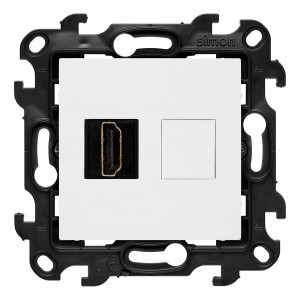 NGHDMI121.01/11 Gniazdo HDMI pojedyncze Biały Simon 24 - Widok z przodu