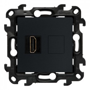 NGHDMI121.01/38 Gniazdo HDMI pojedyncze Grafitowy Mat Simon 24 - Widok z przodu