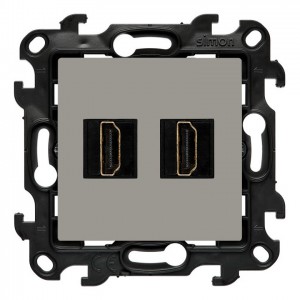 NGHDMI221.01/42 Gniazdo HDMI podwójne Kaszmirowy Simon 24 - Widok z przodu