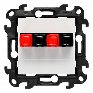 NGL2.01/11 Gniazdo głosnikowe pojedyncze Biały Simon 24 - Widok z przodu