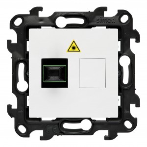NGS1.01/11 Gniazdo światłowodowe / optyczne pojedyncze SC/APC Biały Simon 24 - Widok z przodu