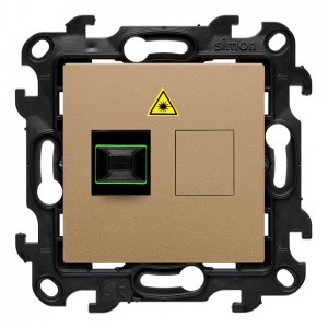 NGS1.01/34 Gniazdo światłowodowe / optyczne pojedyncze SC/APC Szampański Mat Simon 24 - Widok z przodu