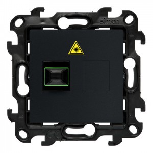 NGS1.01/38 Gniazdo światłowodowe / optyczne pojedyncze SC/APC Grafitowy Mat Simon 24 - Widok z przodu