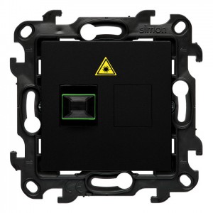 NGS1.01/49 Gniazdo światłowodowe / optyczne pojedyncze SC/APC Czarny Mat Simon 24 - Widok z przodu