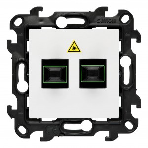 NGS2.01/11 Gniazdo światłowodowe / optyczne podwójne SC/APC Biały Simon 24 - Widok z przodu