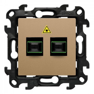 NGS2.01/34 Gniazdo światłowodowe / optyczne podwójne SC/APC Szampański Mat Simon 24 - Widok z przodu