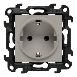 NGSZ1C.01E/42 Gniazdo wtyczkowe pojedyncze z uziemieniem typu Schuko 16A Kaszmirowy Simon 24 - Widok z przodu