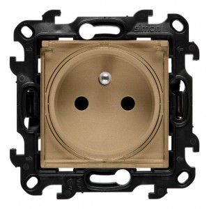 NGZ1BCUZ.01/34A Gniazdo hermetyczne z bolcem uziemiającym, przesłoną torów prądowych i klapką transparentną Szampański Mat Simon 24 - Widok z przodu