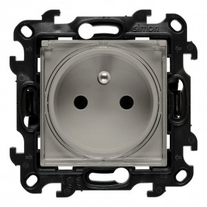 NGZ1BCUZ.01/42A Gniazdo hermetyczne z bolcem uziemiającym, przesłoną torów prądowych i klapką transparentną Kaszmirowy Simon 24 - Widok z przodu