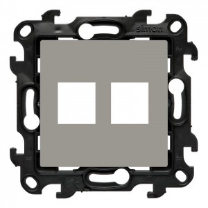 NKP2.01/42 Pokrywa gniazda telefonicznego Keystone płaska podwójna Kaszmirowy Simon 24 - Widok z przodu