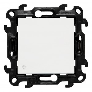 NP1.01/49 Przycisk pojedynczy zwierny 10A Czarny Mat Simon 24 - Widok z przodu