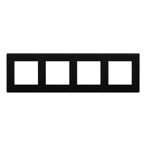 NR4/49 Ramka poczwórna Czarny Mat Simon 24 - Widok z przodu
