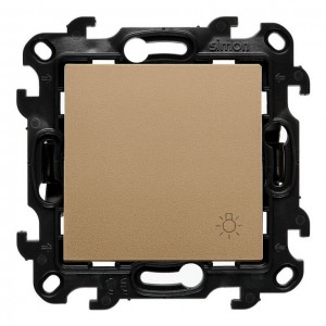 NS1.01/34 Przycisk zwierny światło 10A Szampański Mat Simon 24 - Widok z przodu