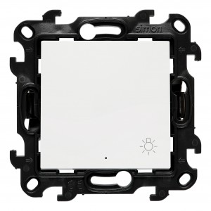 NS1L.01/11 Przycisk zwierny światło z podświetleniem LED 10A Biały Simon 24 - Widok z przodu