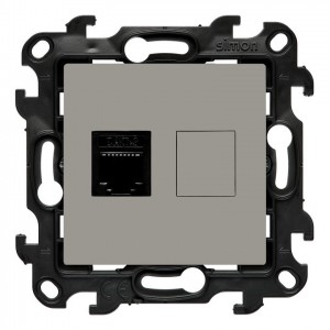 NT1.01/42 Gniazdo telefoniczne pojedyncze RJ12 Kaszmirowy Simon 24 - Widok z przodu