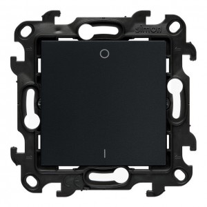 NW2.01/38 Łącznik dwubiegunowy 10A Grafitowy Mat Simon 24 - Widok z przodu