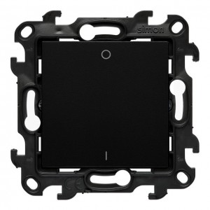 NW2.01/49 Łącznik dwubiegunowy 10A Czarny Mat Simon 24 - Widok z przodu