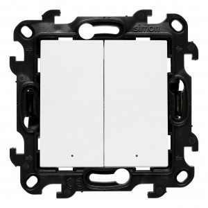 NW5L2.01/11 Łącznik podwójny z podświetleniem LED do wersji IP44 10A Biały Simon 24 - Widok z przodu