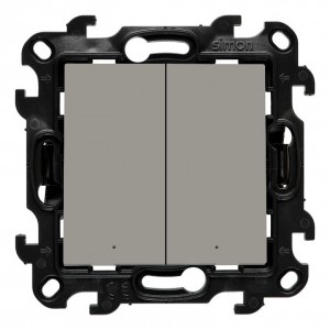 NW5L2.01/42 Łącznik podwójny z podświetleniem LED do wersji IP44 10A Kaszmirowy Simon 24 - Widok z przodu