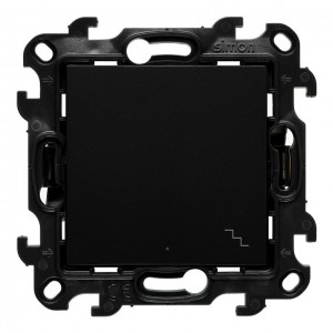 NW6L.01/49 Łącznik schodowy z podświetleniem LED 10A Czarny Mat Simon 24 - Widok z przodu