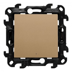 NW6L.01/X/34 Łącznik schodowy bez piktogramu z podświetleniem LED 10A Szampański Mat Simon 24 - Widok z przodu