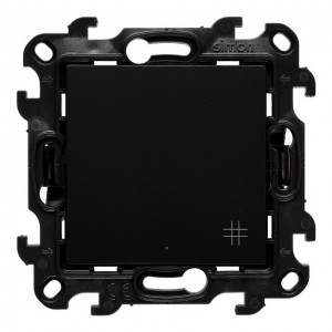 NW7L.01/49 Łącznik krzyżowy z podświetleniem LED 10A Czarny Mat Simon 24 - Widok z przodu