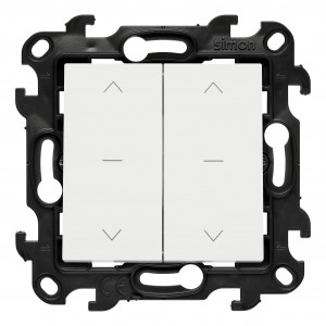 NZP2.01/11 Przycisk żaluzjowy trójpozycyjny podwójny 1-0-2 10A Biały Simon 24 - Widok z przodu